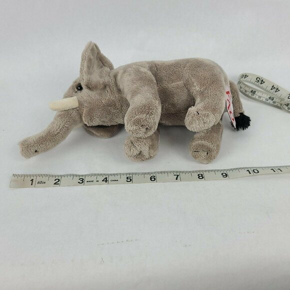 FAO Schwarz Elephant 10 inch Plush Tusks Gray Stuffed Animal Toys R Us Toy - Picture 8 of 8